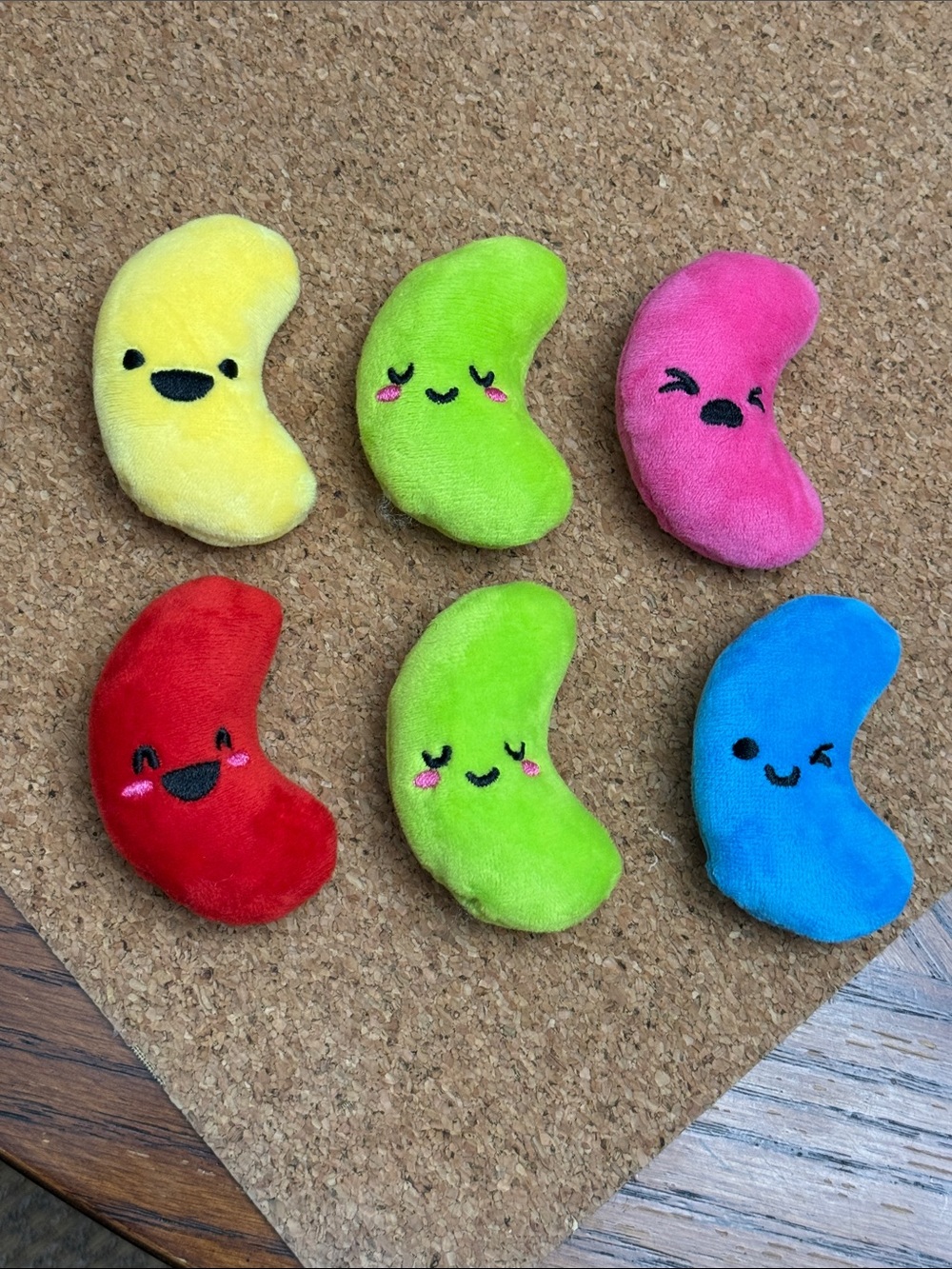Cute Small Plush Jelly Bean Toys Colorful Toys Plush Smiley Bean Toy Set